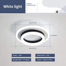 GoecoLighting 23W 6500K Modern LED Tavan Işığı 20cm - Beyaz (Yurt Dışından)