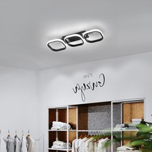 Goeco 33W 3 Kare LED Tavan Işık 35cm - Siyah (Yurt Dışından)