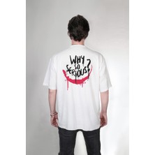 Darkia Joker Why So Serious Ön ve Arka Tasarım Baskılı Oversize Unisex Tişört