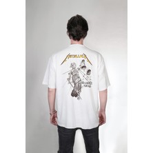 Darkia Metallica Justice For All Ön Sırt Albüm Tasarım Baskılı Oversize Unisex Tişört