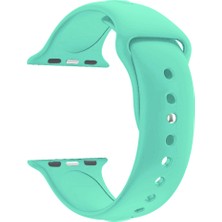 Markacase Apple Watch Seri 4 5 6 Için 44 mm Small Beden(S/m Size) Spor Silikon Kordon(54 Farklı Renk) Deniz Yeşili