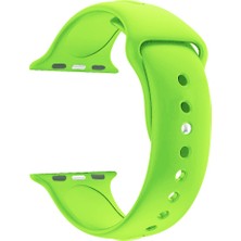 Markacase Apple Watch Seri 4 5 6 Için 44 mm Small Beden(S/m Size) Spor Silikon Kordon(54 Farklı Renk) Fıstık Yeşili