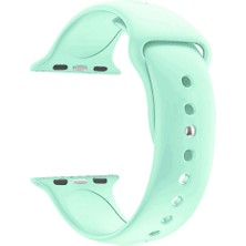 Markacase Apple Watch Seri 4 5 6 Için 40 mm Small Beden(S/m Size) Spor Silikon Kordon(54 Farklı Renk) Su Yeşili