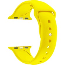 Markacase Apple Watch Seri 4 5 6 Için 40 mm Small Beden(S/m Size) Spor Silikon Kordon(54 Farklı Renk) Sarı