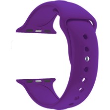 Markacase Apple Watch Seri 4 5 6 Için 40 mm Small Beden(S/m Size) Spor Silikon Kordon(54 Farklı Renk) Mor