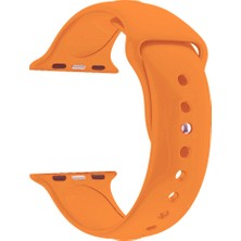 Markacase Apple Watch Seri 4 5 6 Için 40 mm Small Beden(S/m Size) Spor Silikon Kordon(54 Farklı Renk) Açık Turuncu