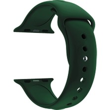 Markacase Apple Watch Seri 4 5 6 Için 40 mm Small Beden(S/m Size) Spor Silikon Kordon(54 Farklı Renk) Pine Green(Çam Yeşili)