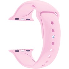 Markacase Apple Watch Seri 4 5 6 Için 40 mm Small Beden(S/m Size) Spor Silikon Kordon(54 Farklı Renk) Pembe
