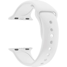 Markacase Apple Watch Seri 4 5 6 Için 40 mm Small Beden(S/m Size) Spor Silikon Kordon(54 Farklı Renk) Beyaz