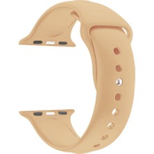 Markacase Apple Watch Seri 4 5 6 Için 40 mm Small Beden(S/m Size) Spor Silikon Kordon(54 Farklı Renk) Açık Kahverengi