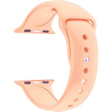 Markacase Apple Watch Seri 1 2 3 Için 38 mm Small Beden(S/m Size) Spor Silikon Kordon(54 Farklı Renk) Şeftali Turuncu