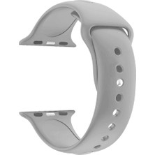 Markacase Apple Watch Seri 1 2 3 Için 38 mm Small Beden(S/m Size) Spor Silikon Kordon(54 Farklı Renk) Gri