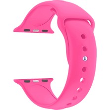 Markacase Apple Watch Seri 1 2 3 Için 38 mm Small Beden(S/m Size) Spor Silikon Kordon(54 Farklı Renk) Fuşya