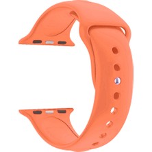 Markacase Apple Watch Seri 1 2 3 Için 38 mm Small Beden(S/m Size) Spor Silikon Kordon(54 Farklı Renk) Nektarin