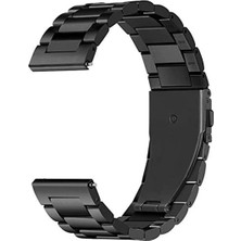 Markacase Samsung S2 Classic - Gear Sport Için  Metal Tokalı Dişli Kordon Siyah