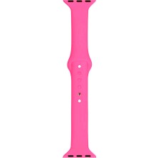 Markacase Apple Watch Seri 4 5 6 Için 44 mm Slim Silikon Kordon Fuşya