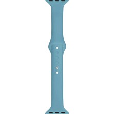 Markacase Apple Watch Seri 1 2 3 Için 38 mm Slim Silikon Kordon Kayış Açık Mavi