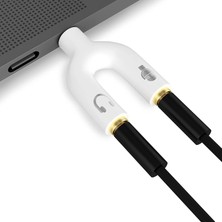 Aogo Kulaklık Mikrofon Birleştirici Aparat 3.5mm Erkek 2x3.5mm Dişi Kulaklık Mic Audio Y Splitter Headphone