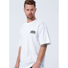 Only & Sons   Oversize  Açık Beyaz Erkek T-Shirt  -  22022638_ONSGARTH Ovz Beetle Ss Tee