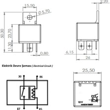 Allestock 12V Mini Röle 4 Pin - 4ra 965 400-031, 97CT15K234AA