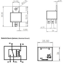 Allestock 12V Mini Röle 5 Pin - 4ra 933 791-061, 3539335M92, 3906604M1