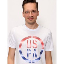U.S. Polo Assn. Regular Erkek Baskılı Bisiklet Yaka T-Shirt