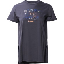 Hummel Bisiklet Yaka Baskılı Lacivert Kadın T-Shirt 911585-1060 Hmlınga T-Shırt F
