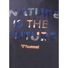 Hummel Bisiklet Yaka Baskılı Lacivert Kadın T-Shirt 911585-1060 Hmlınga T-Shırt F