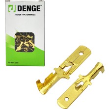 Denge 6.3mm Kablo Ucu Tırnaklı Uzun Erkek Terminal Sarı Kablo Pabuç Paket Içeriği 300 Adet