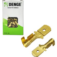 Denge 6.3mm Kablo Ucu Erkek Terminal Sarı Kablo Pabuç Paket Içeriği 300 Adet