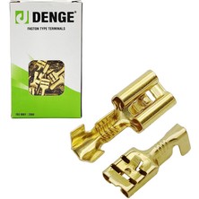 Denge 6.3mm Kablo Ucu Tırnaklı Dişi Terminal Sarı Kablo Pabuç Paket Içeriği 300 Adet