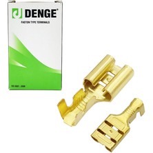 Denge 9.8mm Kablo Ucu Dişi Terminal Sarı Kablo Pabuç Paket Içeriği 100 Adet