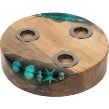 Vitale Deniz Yıldızı Efekt Yuvarlak 3'lü Mumluk 21CM