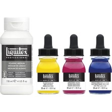 Liquitex  Professional Akrilik Mürekkep Seti  3 Renk x 30 ml Primary Colors  118 ml Pouring