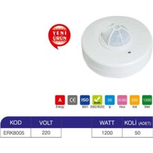 Erkled Sıva Üstü 360 Derece Tavan Tipi Sensör Erk-8005