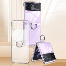 Universal Samsung Galaxy Z Flip4 5g Için Yüzük Standlı Telefon Kılıfı - Lila (Yurt Dışından)