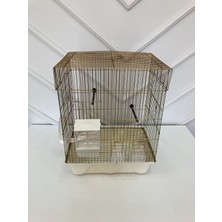 Lüks Papağan Kafesi Büyük Boy Akıllı Yemlik Takılabilen 3 Kapılı Izgaralı Düz Model