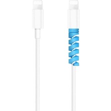 Twinix Spiral Kablo Koruyucu Silikon Set Şarj Kablosu Kulaklık Kablosu Koruyucu