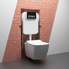 Creavit Gömme Rezervuar Asma Klozet İçin Mat Gri Kumanda Paneli ile 3/6 L Su Boşaltma Hacmi