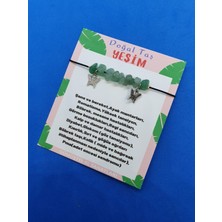 Yeşim Doğal Taş Bileklik Kelebek Detaylı Orijinal Doğal Taş
