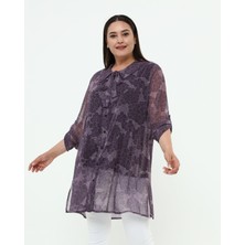 Efektif Mağaza Mor Şifon Gömlek/tunik