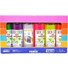 Fenix Slime Jeli ve Boraks 5 Renk Slime Jeli + 70ML Sıvı Boraks Seti Slime Malzemesi