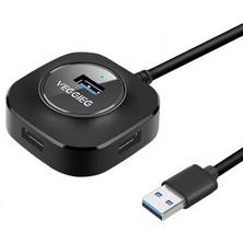 Echoes 4 Portlar USB Hub Taşınabilir Genişletici Splitter Adaptörü Pc Fare Masaüstü İçin USB 3.0 Siyah 1 m. (Yurt Dışından)