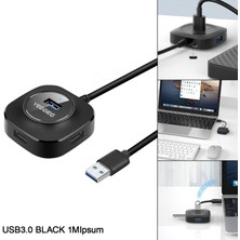 Echoes 4 Portlar USB Hub Taşınabilir Genişletici Splitter Adaptörü Pc Fare Masaüstü İçin USB 3.0 Siyah 1 m. (Yurt Dışından)