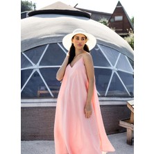 Gils Butik Askılı Somon Elbise
