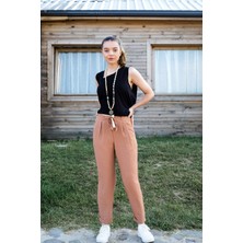 Gils Butik Kahverengi Keten Pantolon