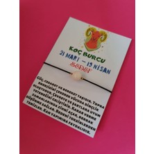 Gümüştel El Sanatları Koç Burcu Sedef Doğal Taşlı Ip Burç Bilekliği