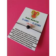 Gümüştel El Sanatları Koç Burcu Yıldız Doğal Taşlı Ip Burç Bilekliği
