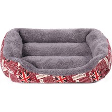 Universal Ulusal Bayrak Dört Seasons Orijinal Sıcak Evcil Köpek Kennel Mat Evcil Hayvan Yatağı Boyut: M 54*42*12 cm (Kırmızı) (Yurt Dışından)