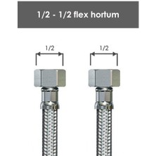 Nalbur Center 1/2 1/2 Çelik Fle x  Bağlantı Hortum 30 Cm